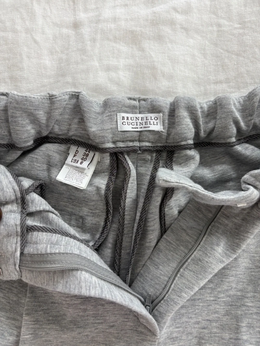 Brunello Cucinelli Gray Tapered Pleated Lounge Pants US 8